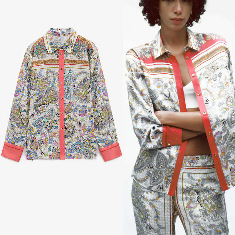 Za Vintage Floral Print Shirt Women Long Sleeve Front Button Flowy Shirts Woman Fashion Loose Summer Tops Blusas 210602, As picture
Za Vintage Floral Print Shirt Women Long Sleeve Front Button Flowy Shirts Woman Fashion Loose Summer Tops Blusas 210602, As picture