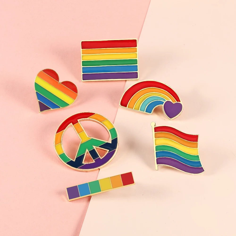 Flag Rainbow Heart Brooch Peace and Love Enamel Pins Clothes Bag Lapel Pin Gay Lesbian Pride Icon Badge Unisex Jewelry Gift, Gray
Flag Rainbow Heart Brooch Peace and Love Enamel Pins Clothes Bag Lapel Pin Gay Lesbian Pride Icon Badge Unisex Jewelry Gift, Gray