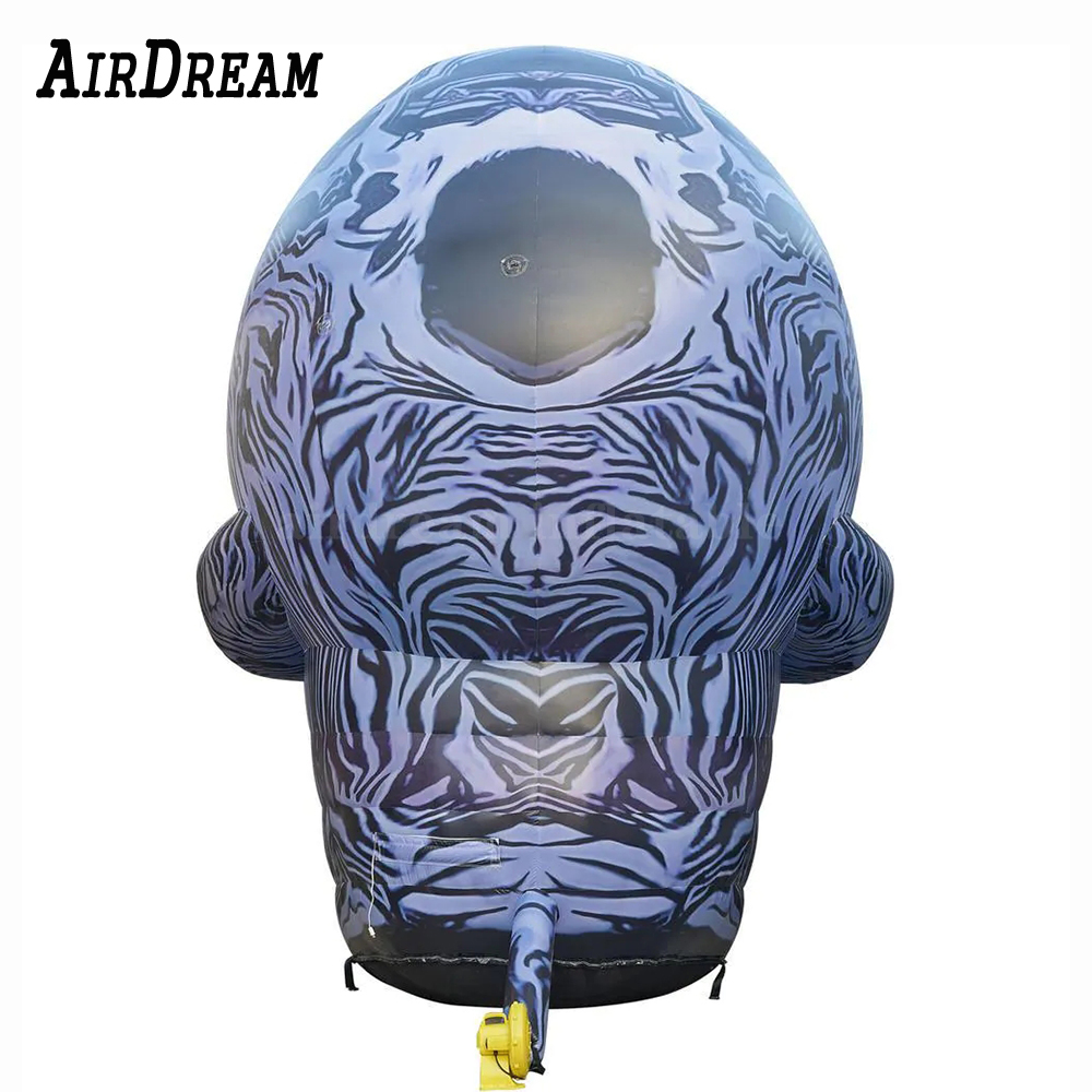 Free ship huge Inflatable Grey Printed Skull head giant ghost skeleton Air Model Toy for Halloween Festival Decoration