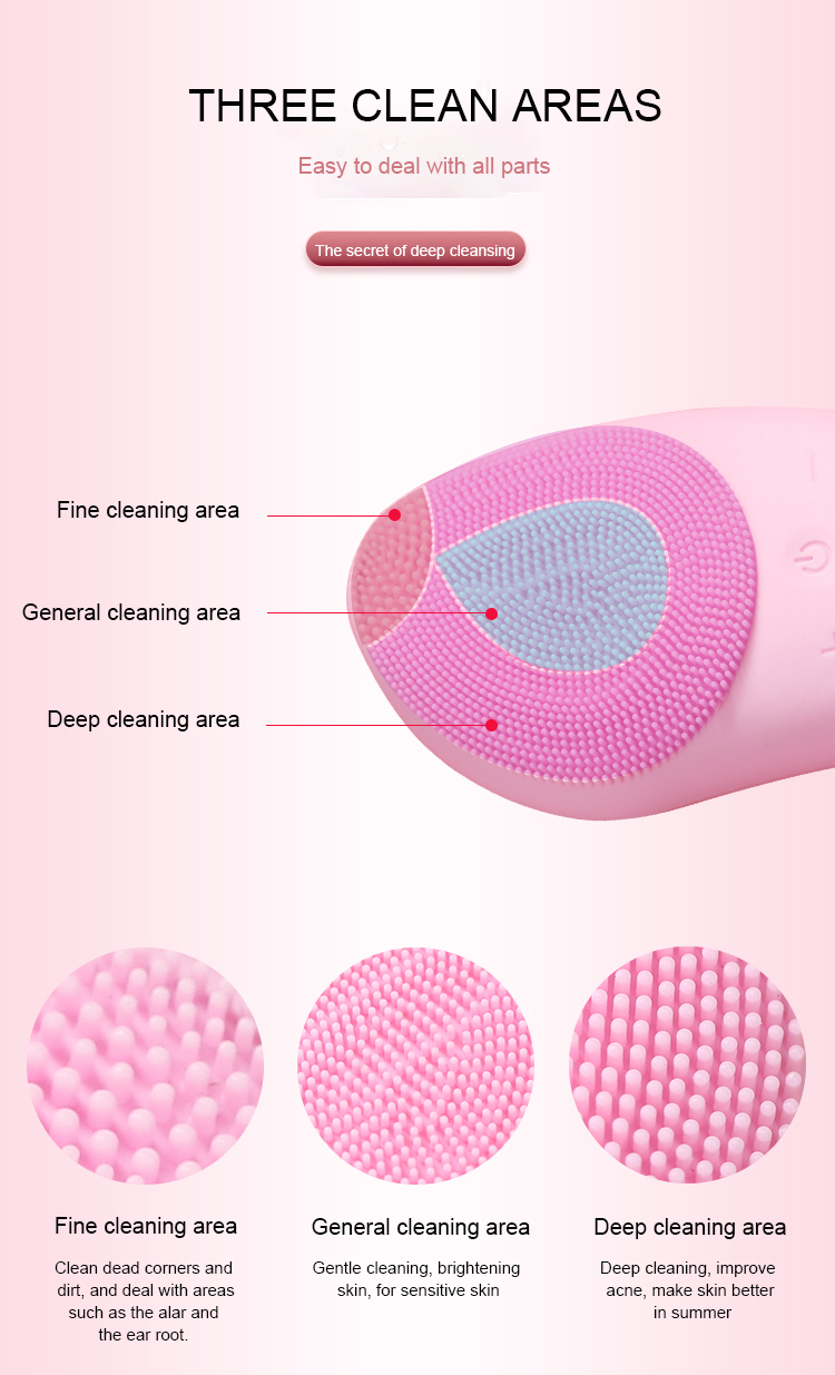 Portable Sonic Electric Face Clean Brush Silicone Skin Cleanser Brushes Massage Tools Facial Pore Cleansing Makeup Residuals Removing Beauty Device Wh