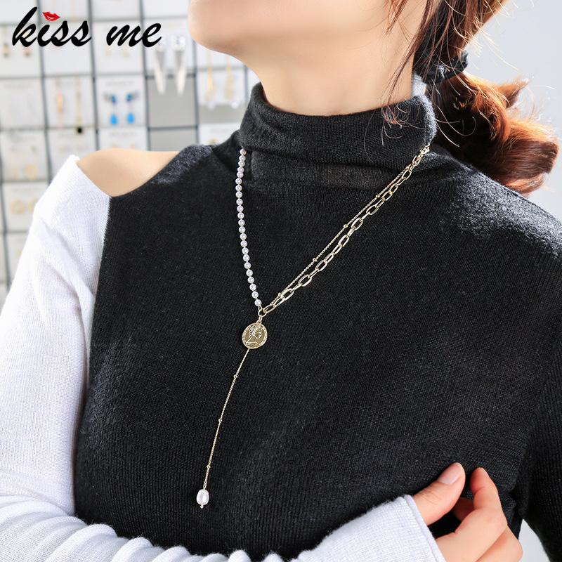 Pendant Necklaces Kissme Round Queen Portrait Nameplate Cultured Pearl For Women Splicing Strand Alloy Chains Fashion Jewelry
Pendant Necklaces Kissme Round Queen Portrait Nameplate Cultured Pearl For Women Splicing Strand Alloy Chains Fashion Jewelry