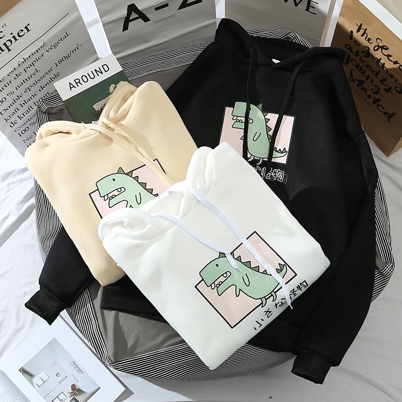 Hoodies oversized print Kangaroo Pocket Sweatshirts Hooded Harajuku Spring student Vintage Korean Pullovers Women sweetshirts LJ201103