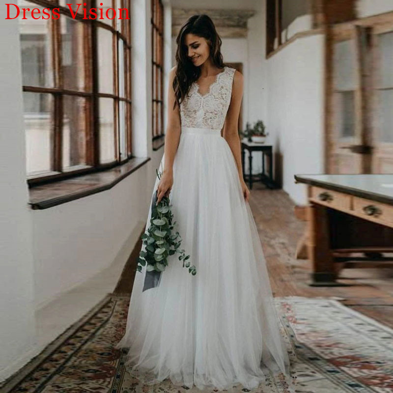 2021 Elegant Lace V-neck Sleeveless Soft Tulle Boho Bridal Gowns Bride Gown Vestido Novia Robe De Mariage Vestidos Spcx, Same as image
2021 Elegant Lace V-neck Sleeveless Soft Tulle Boho Bridal Gowns Bride Gown Vestido Novia Robe De Mariage Vestidos Spcx, Same as image
