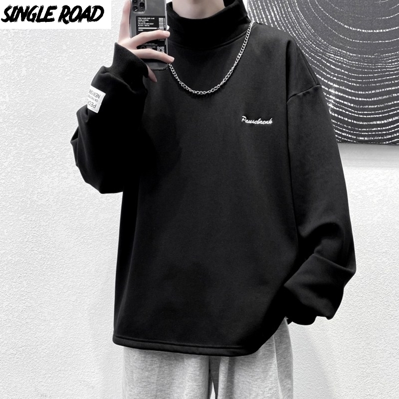 SingleRoad Mens Turtleneck Sweatshirt Men Winter Casual Oversized Harajuku Japanese Streetwear Sweatshirts Black Hoodie Men 201114, Grey hoodie men
SingleRoad Mens Turtleneck Sweatshirt Men Winter Casual Oversized Harajuku Japanese Streetwear Sweatshirts Black Hoodie Men 201114, Grey hoodie men