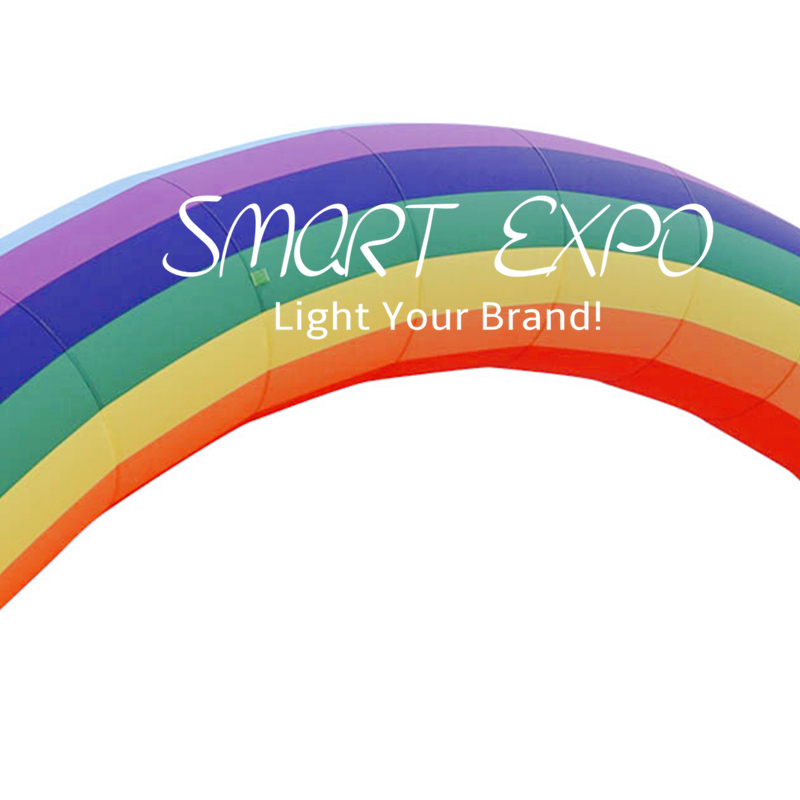 Custom Inflatable Archway 0.75xW8xH4m Rainbow Arch Promotion Stand with Full Printing and Blower