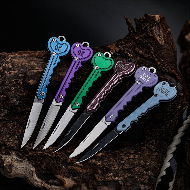 

New Design Mini Keychain Knife Pocket Fruit Knife Keyring Folding Knife Key Blade Multi-tool Letter Opening Gadget Kit Camp Outdoor EDC Tool