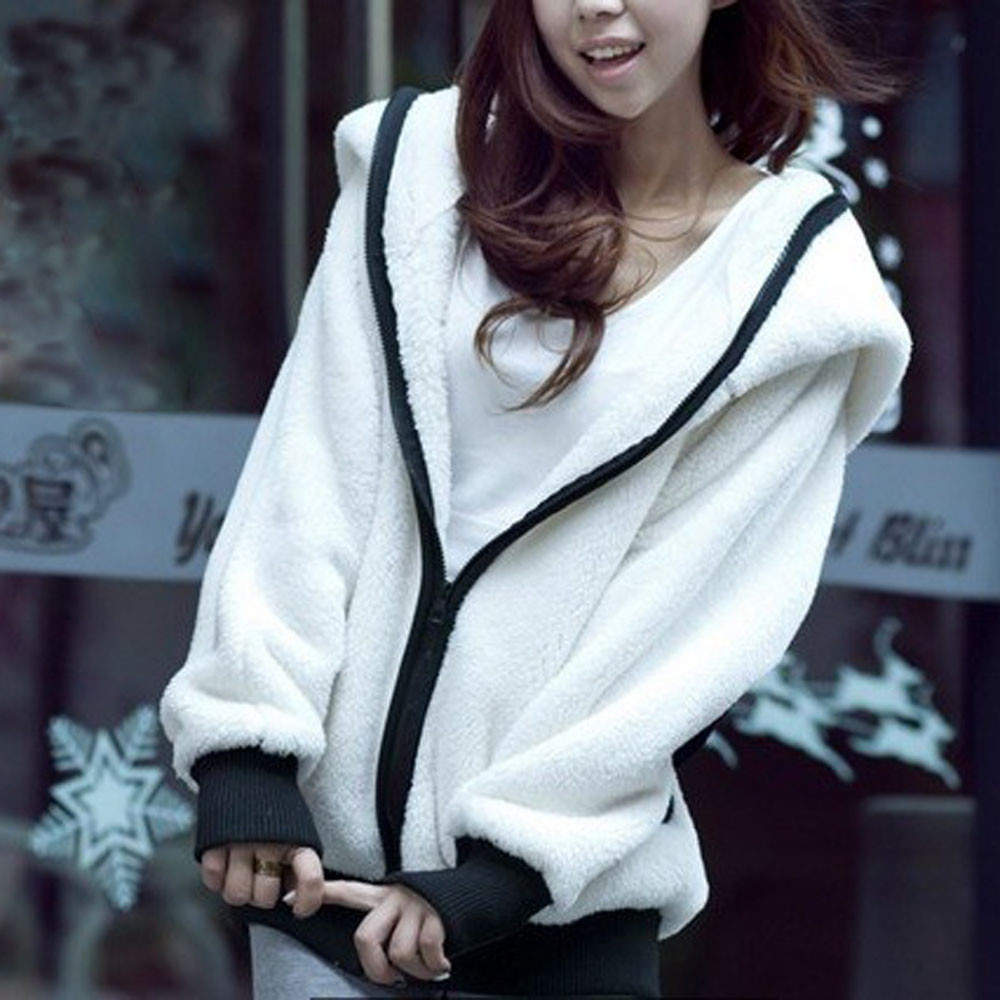 Cute Hoodies Women Panda Winter Warm Sweatshirts Hoodie Coat Female Hooded Jacket Outerwear Tops Y200917