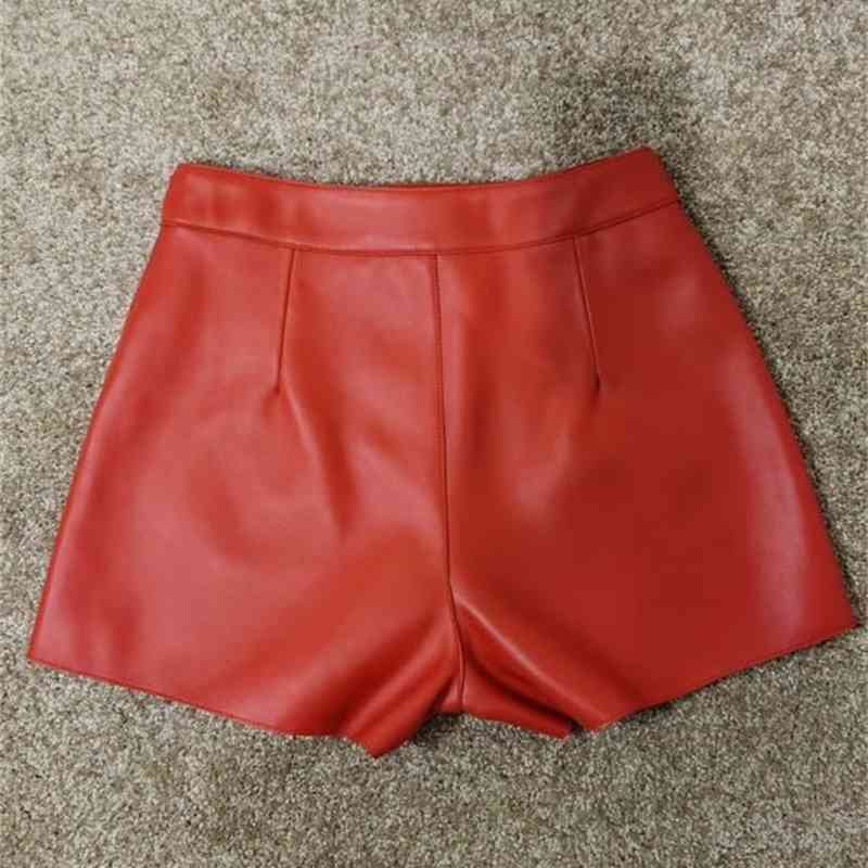 women solid short mini female chic runway fashion korean high waist streetwear sheepskin autumn winter shorts 210611