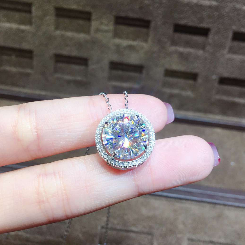 Huge 5ct moissanite Diamond Pendant Real 925 Sterling Silver Charm Party Wedding Pendants Necklace For Women Fine Jewelry Gift