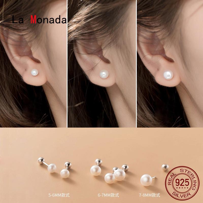 Stud La Monada Synthetic Pearl Minimalist Sterling Silver Earrings Women 925 Jewelry Woman Screw
Stud La Monada Synthetic Pearl Minimalist Sterling Silver Earrings Women 925 Jewelry Woman Screw