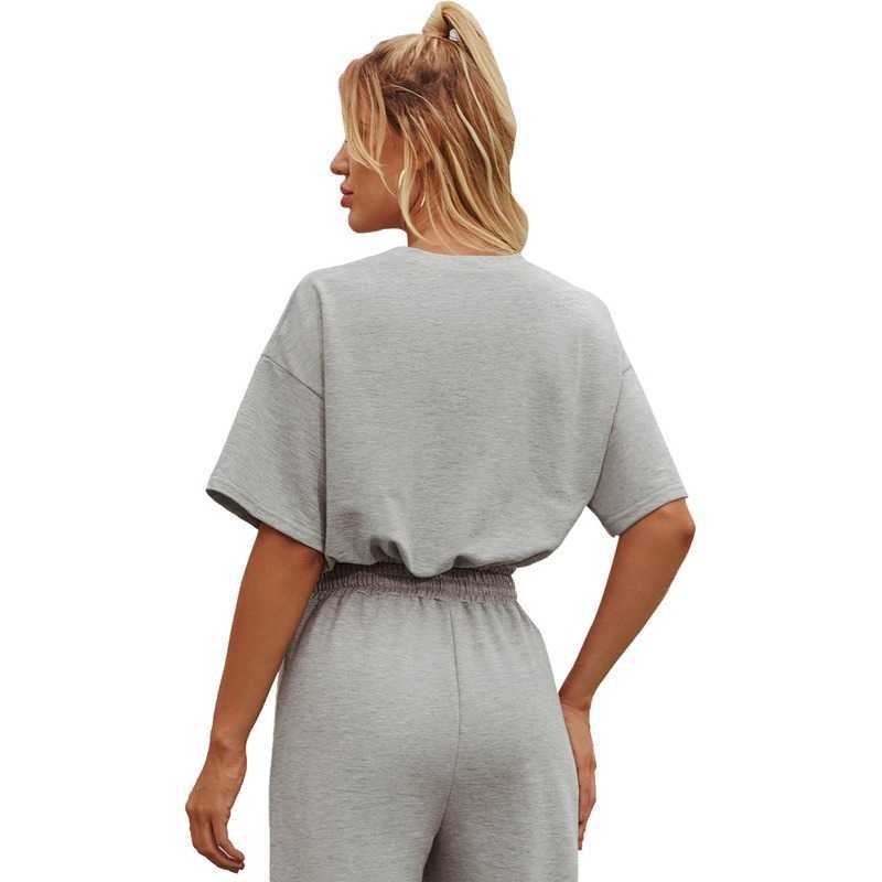 Fashion Loose Summer Woman Tshirts Causal Solid Short Sleeve Streetwear Women Sexy Tops W9124 210526