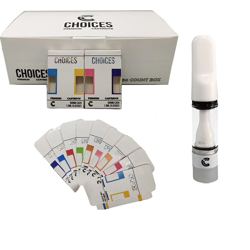 CHOICES Full Ceramic Vape Pen Cartridges Packaging 510 Thread Atomizer Empty Cart 0.5ML Thick Oil Flat Tip Vaporizer
CHOICES Full Ceramic Vape Pen Cartridges Packaging 510 Thread Atomizer Empty Cart 0.5ML Thick Oil Flat Tip Vaporizer