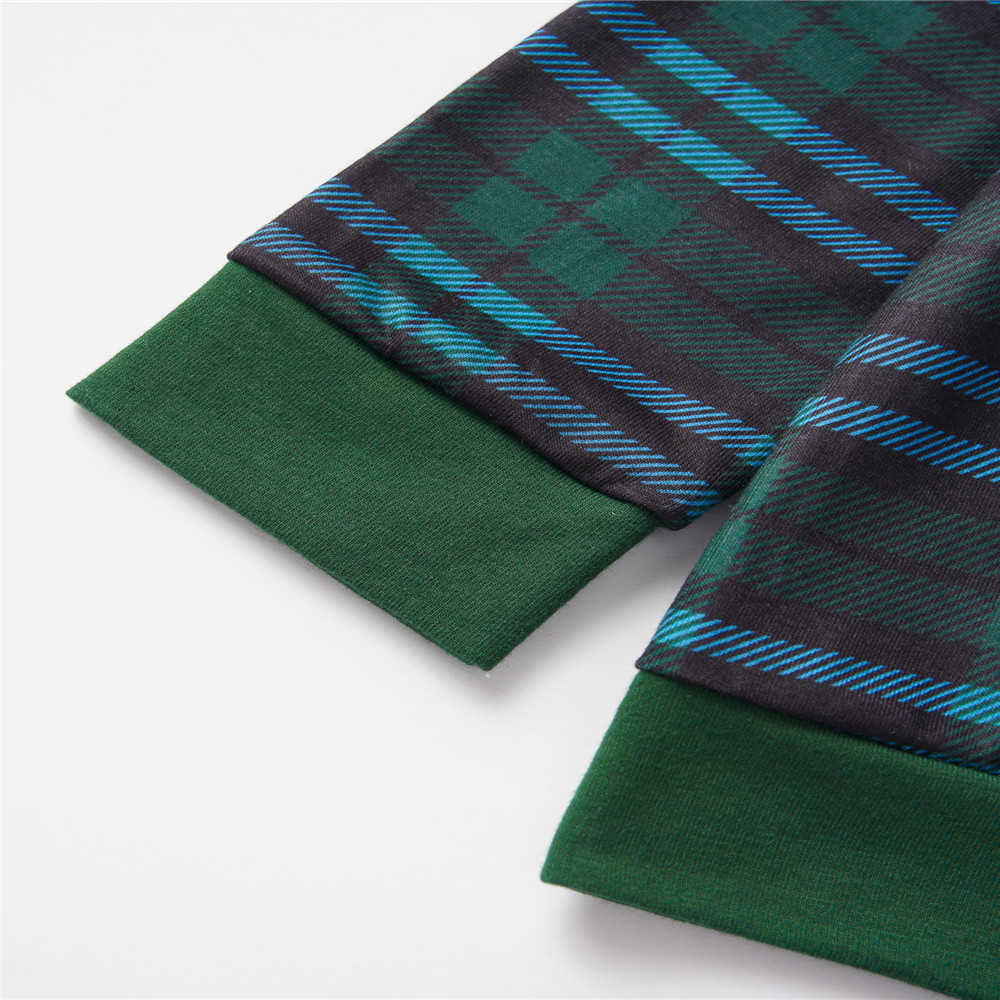 Arrival Autumn and Spring Boy Plaid Long Sleeve Suit for Kids Sets Home Wear Baby Clothing 210528