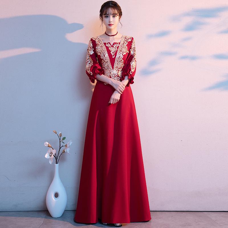 Ethnic Clothing S-6XL Burgundy Bride Wedding Elegant A-Line Dress Square Collar Long Formal Party Dresses Exquisite Appliques Trim Banquet G
Ethnic Clothing S-6XL Burgundy Bride Wedding Elegant A-Line Dress Square Collar Long Formal Party Dresses Exquisite Appliques Trim Banquet G