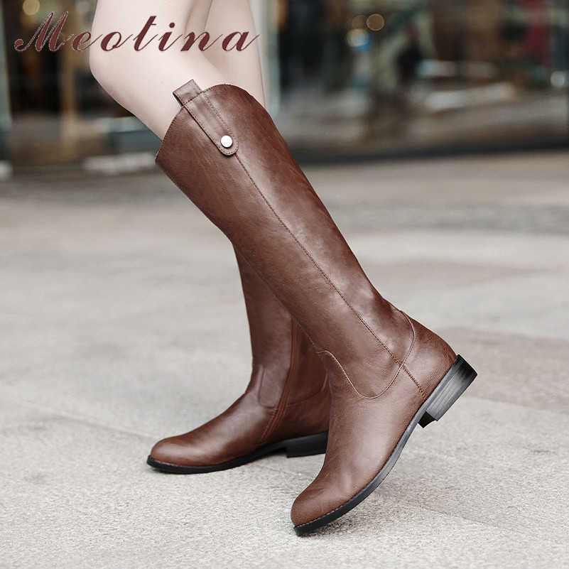 Meotina Flat Knee High Boots Women Western Boots Zipper Round Toe Riding Boots Female Shoes Autumn Winter Brown Large Size 34-43 210608, Black
Meotina Flat Knee High Boots Women Western Boots Zipper Round Toe Riding Boots Female Shoes Autumn Winter Brown Large Size 34-43 210608, Black