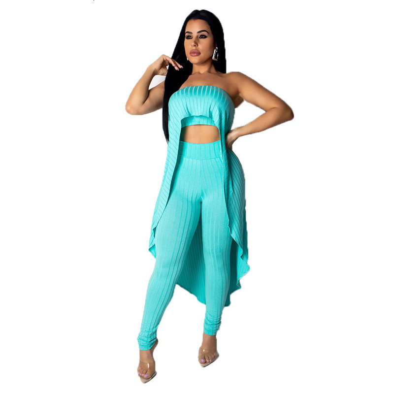 2021 New Ribbed Sexy Two Summer Knitted 2 Piece Women Strapless Long Tops and Elastic Waist Pants Set Party Club Outfits Pv7a, Turquoise
2021 New Ribbed Sexy Two Summer Knitted 2 Piece Women Strapless Long Tops and Elastic Waist Pants Set Party Club Outfits Pv7a, Turquoise