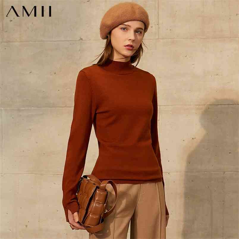 Minimalism Autumn Winter Women's Sweater Caual Solid Slim Fit Turtleneck Female Pullover Tops 12040601 210527