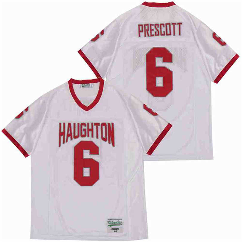 Men Football Haughton High School Jersey 6 Dak Prescott Team Away White Pure Cotton All Stitched Breathable Top Quality On Sale
Men Football Haughton High School Jersey 6 Dak Prescott Team Away White Pure Cotton All Stitched Breathable Top Quality On Sale