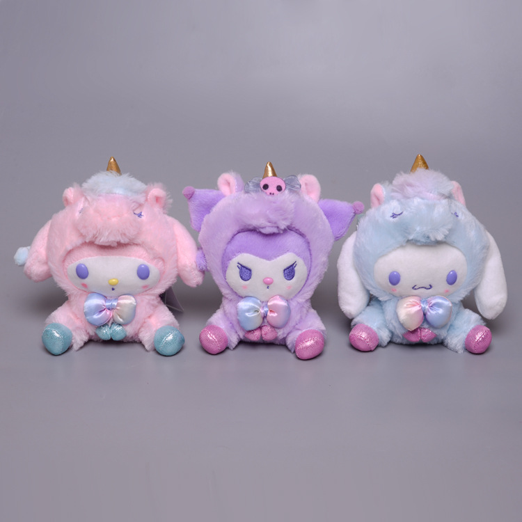 3-color Plush toy cute cartoon transforming unicorn Kuromi Melody Cinnamon dog doll pendant, Pink
3-color Plush toy cute cartoon transforming unicorn Kuromi Melody Cinnamon dog doll pendant, Pink