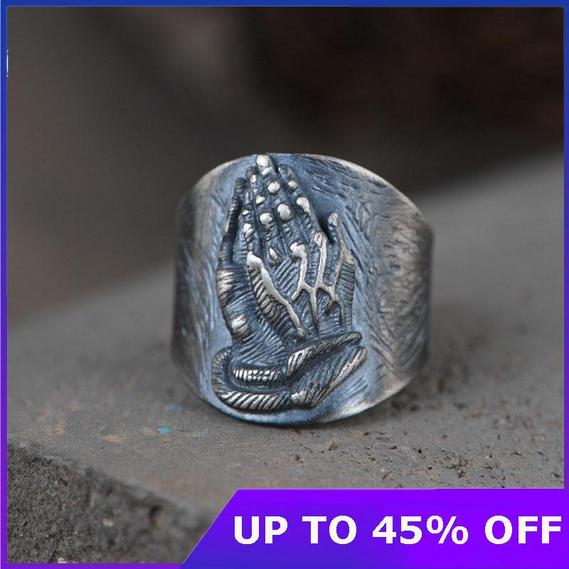 Cluster Rings Pure 100% 925 Sterling Silver For Men Retro Wide Fashion Handmade Personality Men's Thai Hands In One, Golden;silver
Cluster Rings Pure 100% 925 Sterling Silver For Men Retro Wide Fashion Handmade Personality Men's Thai Hands In One, Golden;silver