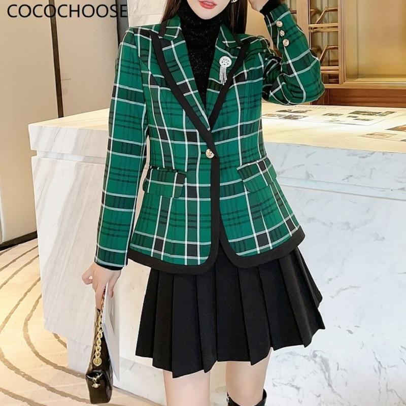 Two Piece Dress COCOCHOOSE Preppy Style Green Plaid Blazer Suit Spring 2022 Fashion Women One Button With Black Mini Pleated Skirt Set, White
Two Piece Dress COCOCHOOSE Preppy Style Green Plaid Blazer Suit Spring 2022 Fashion Women One Button With Black Mini Pleated Skirt Set, White