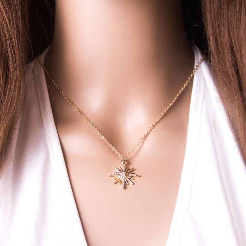 Pendant Necklaces Wedding Jewelry Star-Design Shining Sun Neck Chain Star Clavicle Choker For Ladies 
Pendant Necklaces Wedding Jewelry Star-Design Shining Sun Neck Chain Star Clavicle Choker For Ladies