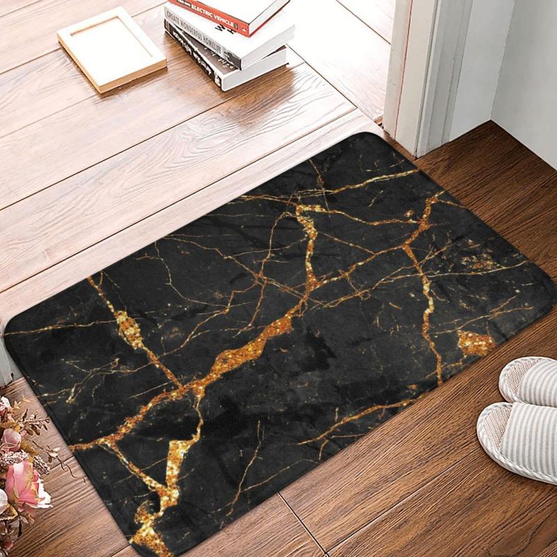 Carpets Black Marble With Gold Glitter Veins Doormat Carpet Mat Polyester Non-Slip Floor Decor Bath Bathroom Kitchen Living Room 40x60, As picture
Carpets Black Marble With Gold Glitter Veins Doormat Carpet Mat Polyester Non-Slip Floor Decor Bath Bathroom Kitchen Living Room 40x60, As picture