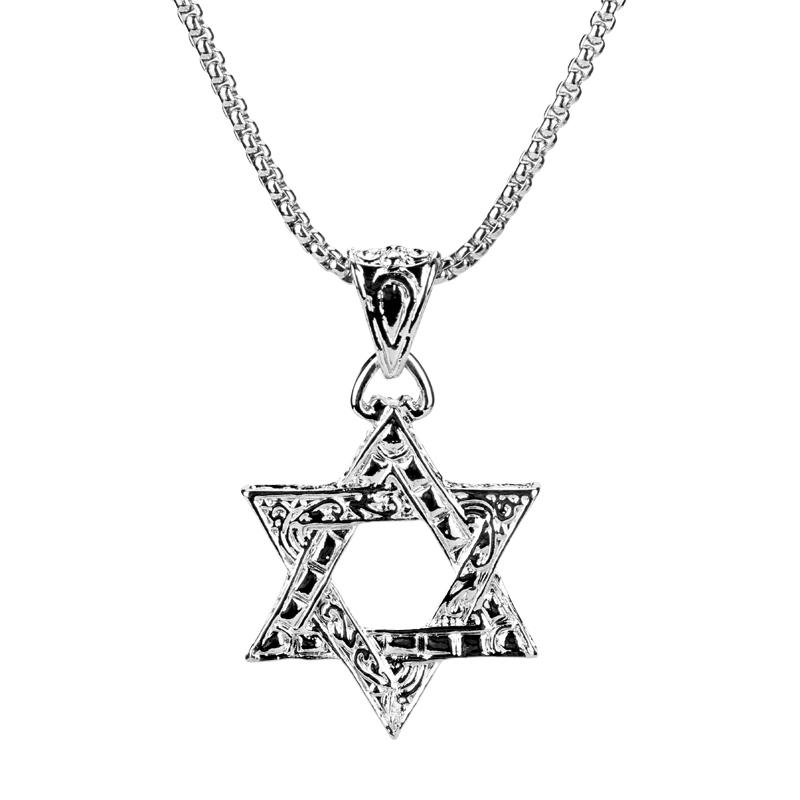 Pendant Necklaces Hip-hop Hexagram Pendants For Men Religious Fashion Harajuku Stainless Steel Star Of David Necklace Charm Jewelry, Silver 
Pendant Necklaces Hip-hop Hexagram Pendants For Men Religious Fashion Harajuku Stainless Steel Star Of David Necklace Charm Jewelry, Silver