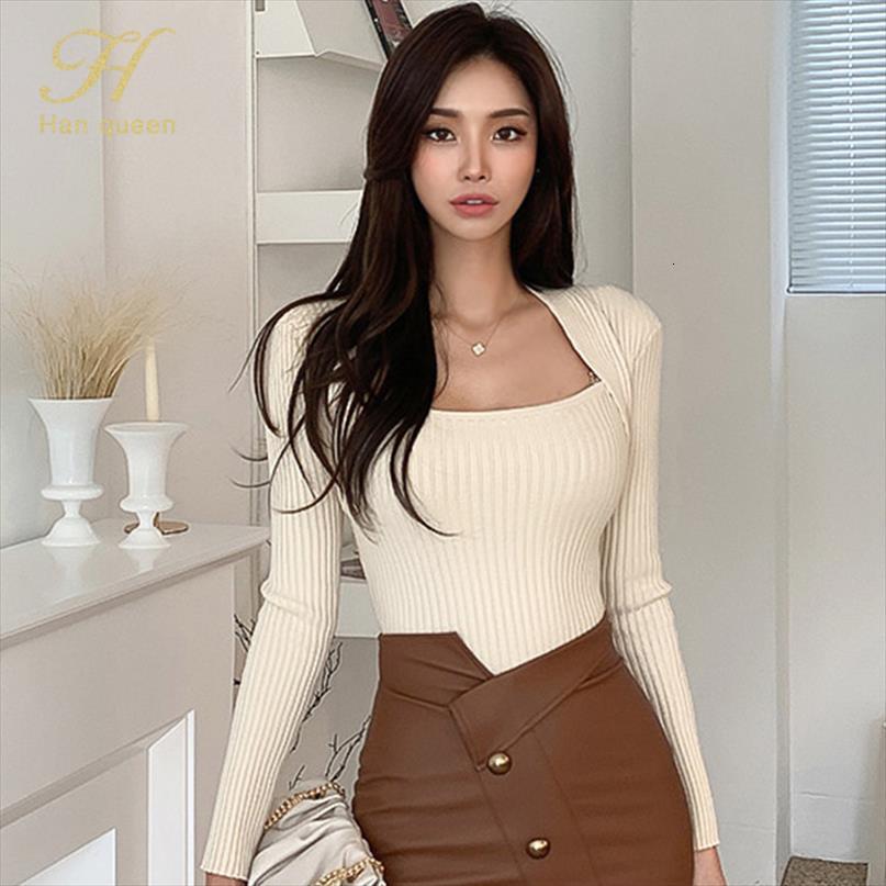 h han queen autumn women sweaters winter basic knitted womens slim casual female pullovers korean lady jumpers bottoming pullover, White;black
h han queen autumn women sweaters winter basic knitted womens slim casual female pullovers korean lady jumpers bottoming pullover, White;black