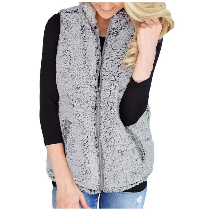 Women's Vests Winter Warm Plush Jackets Women Vest Fleece Ladies Solid Colour Casual Pockets Coats Outwear Chaleco Mujer Casaco Feminin, Black;white
Women's Vests Winter Warm Plush Jackets Women Vest Fleece Ladies Solid Colour Casual Pockets Coats Outwear Chaleco Mujer Casaco Feminin, Black;white
