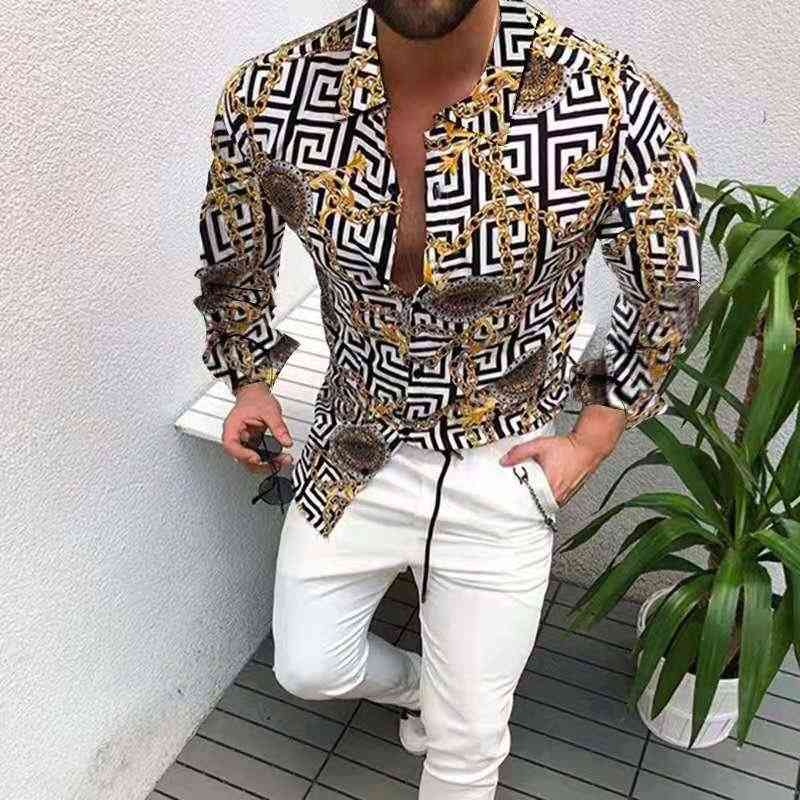 2021 autumn new men' printed fashion shirt cardigan Long Sleeve Shirt Men, Same color as picture
2021 autumn new men' printed fashion shirt cardigan Long Sleeve Shirt Men, Same color as picture