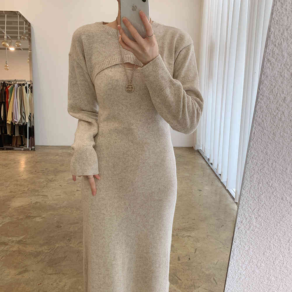 Women's Suits & Blazers Jsxdhk arrival chic autumn winter nightgown 2 woman's ensemble long knitted sleeve tops + bodycon vest suits EQD0, 1# shoe box 
Women's Suits & Blazers Jsxdhk arrival chic autumn winter nightgown 2 woman's ensemble long knitted sleeve tops + bodycon vest suits EQD0, 1# shoe box