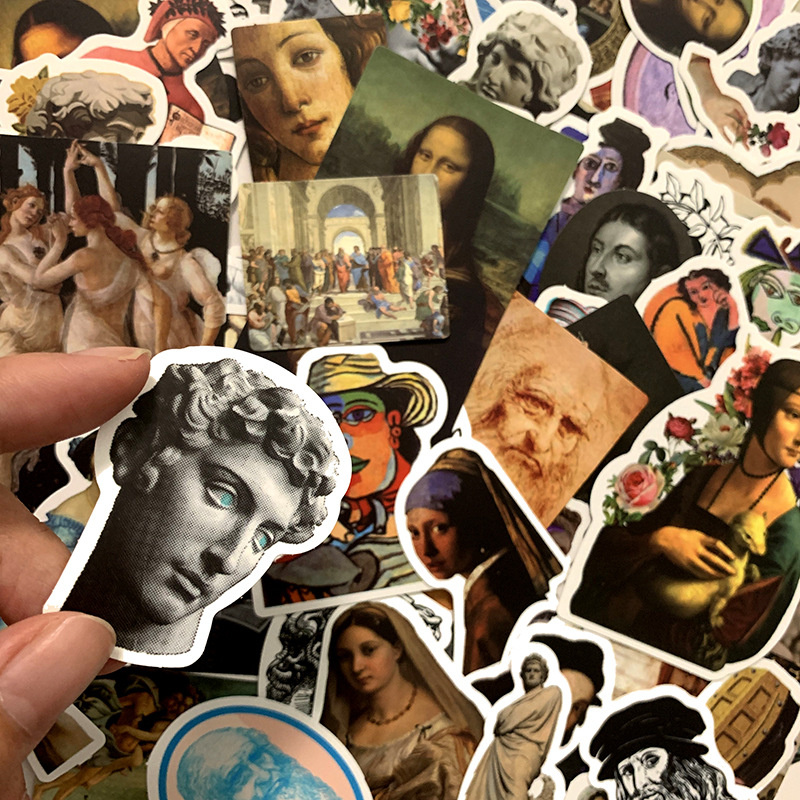 100PCS/Set Car Retro Roman Artist Stickers Famous Sculpture Decals Decoration For Skateboard Helmet Motorcycle Gifts Kids Water Cup Phone PC DIY Water