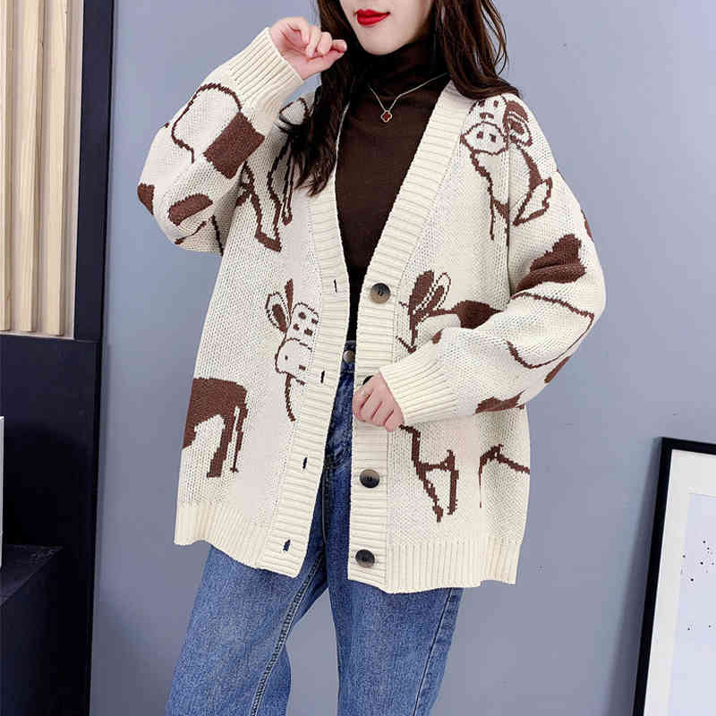 women's sweaters knitted coat cardigan women korean fashion thicken plus size 9u1m, White;black
women's sweaters knitted coat cardigan women korean fashion thicken plus size 9u1m, White;black