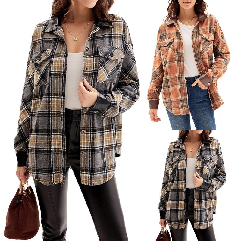 Women' Jackets Women Autumn Winter Plaid Shirt Jacket Fashion Turn Down Collar Coat Female Single Breasted Thick Warm Lady Streetwear Overc, Black
Women' Jackets Women Autumn Winter Plaid Shirt Jacket Fashion Turn Down Collar Coat Female Single Breasted Thick Warm Lady Streetwear Overc, Black
