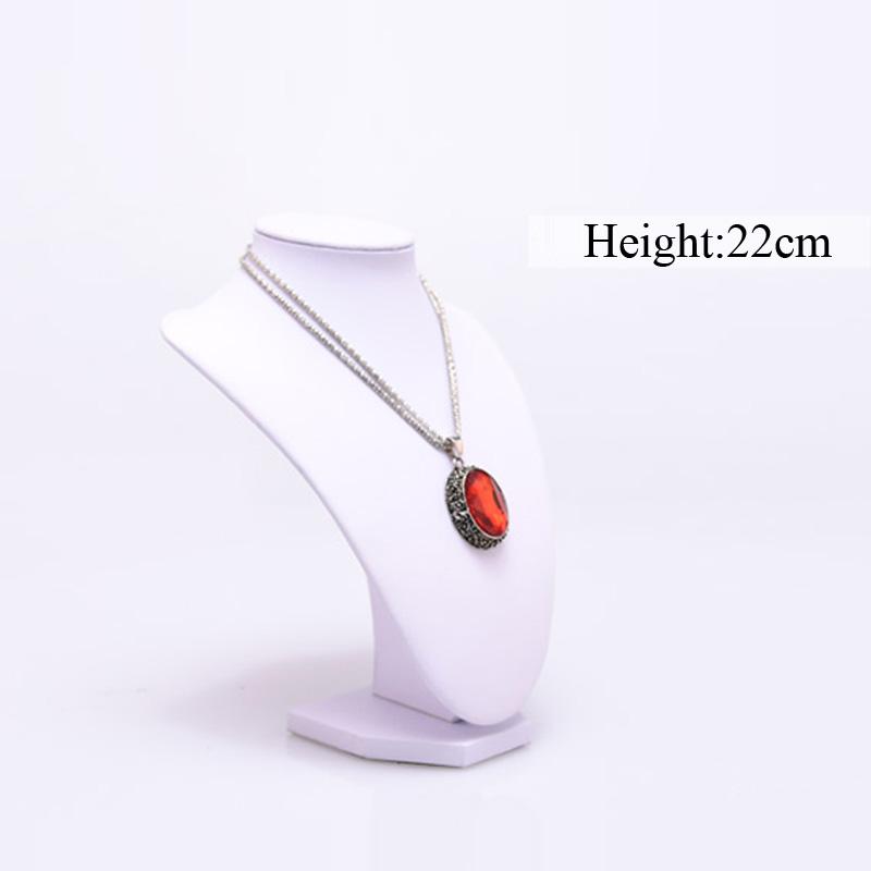 Jewelry Pouches, Bags Wrapped White PU Leather Display Necklaces Stand Pendants Holder Jewellery Organizer Bust Model Nice Show Rack For Sto