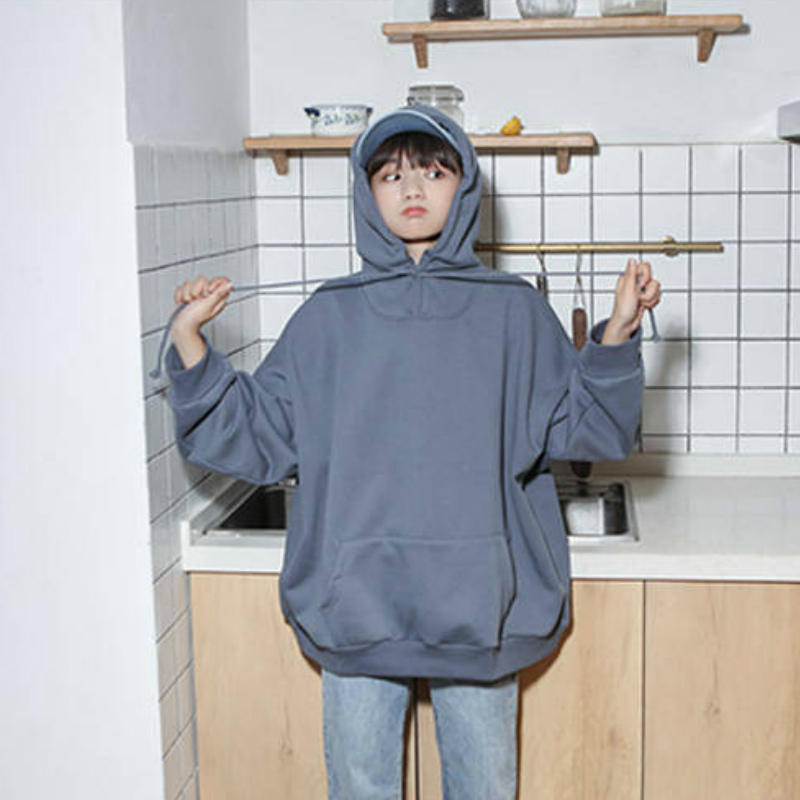 Pullovers korean style oversize Hoodies Women long Sleeve plus size Loose clothes Chic Simple Harajuku Hip-hop Sweatshirts 201201
