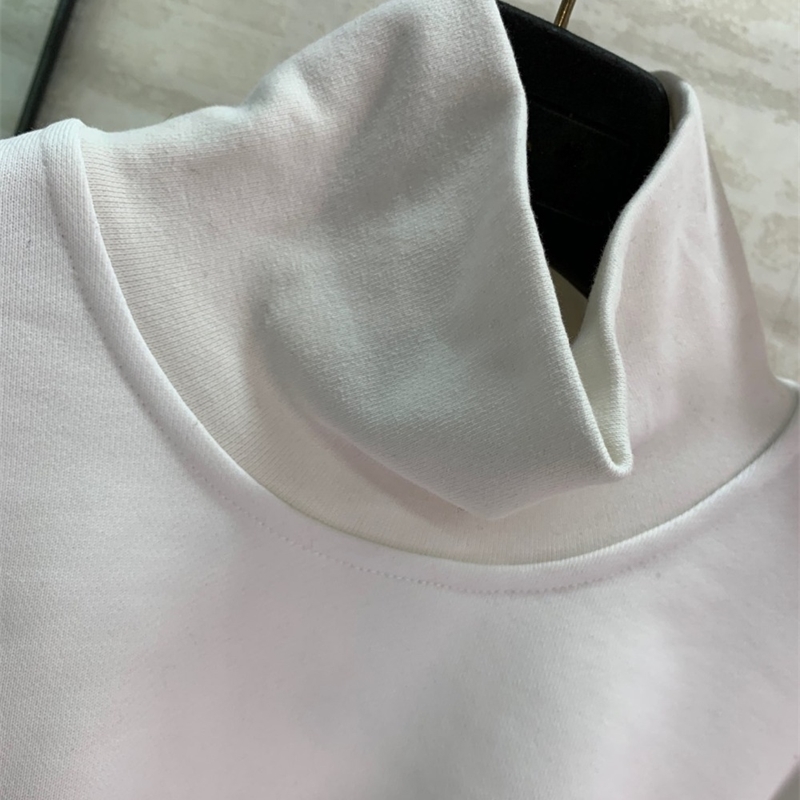 AAW033 New Vintage Loose Letter Embroidery Short Crop top Turtleneck Hoodies Women Tide Sweatshirts A2 201203