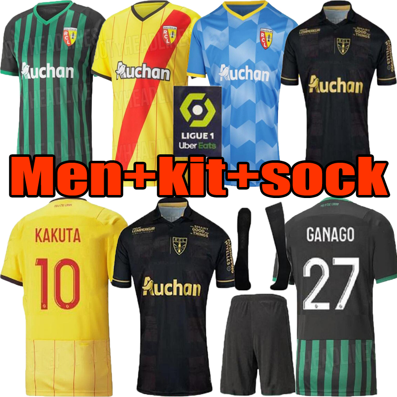 Men tops 21 22 maillot RC Lens soccer jerseys 2021 2022 KAKUTA GANAGO SOTOCA FOFANA GRADIT FORTES BANZA CAHUZAC DOUCOURE Adult kids Football Shir