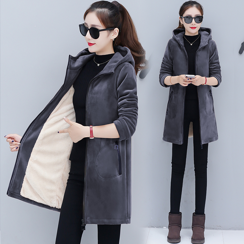 Trending products Hoodies for girls Autumn winter woman coat Add wool Warm jacket Pleuche Korean style hoodies Thick B4205 201102