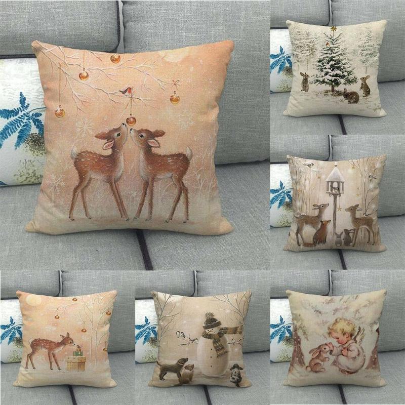 Pillow Case Christmas Gift Snowman Elk Decorations Cover Cartoon Pillowcase Linen
Pillow Case Christmas Gift Snowman Elk Decorations Cover Cartoon Pillowcase Linen