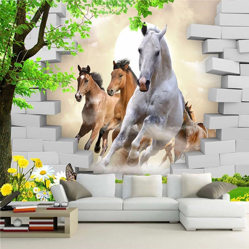Custom Photo Wallpaper 3D Stereo Broken Mural Brick Wall Living Room TV Background Painting Home Decor
