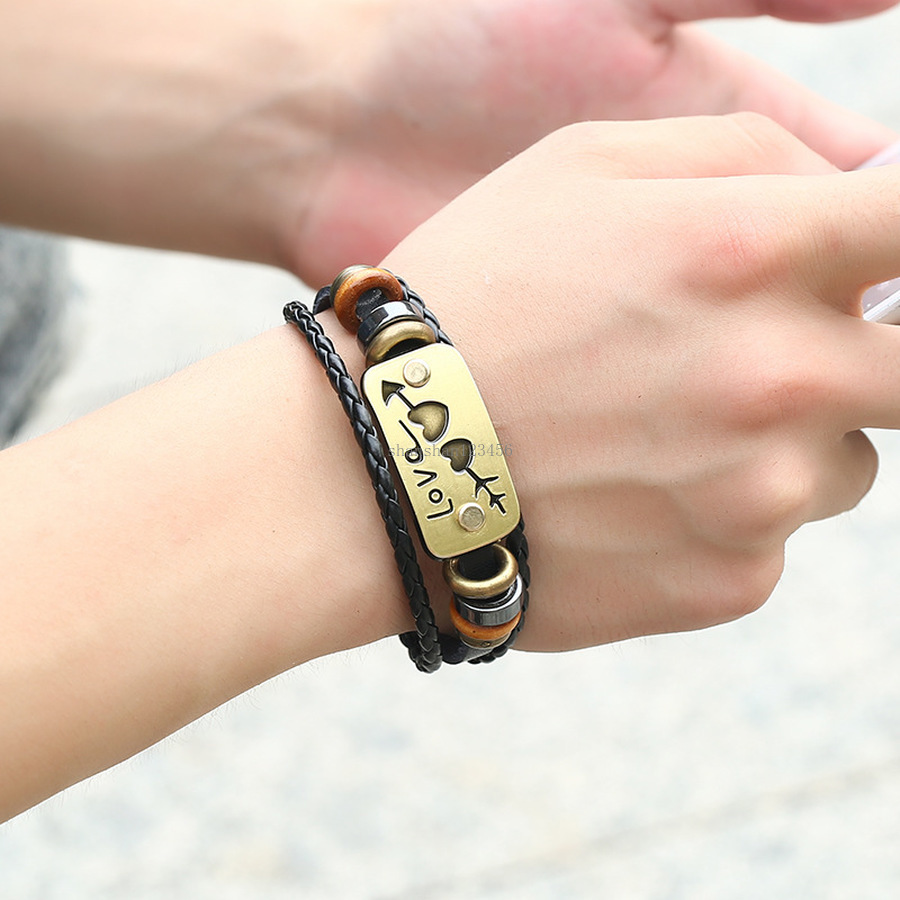 Fashion ID Tag Bracelet Couple Heart Leather Bracelets Men Women Multilayer Bracelet Fashion Jewelry Girlfriend Gift Will and Sandy, Golden;silver
Fashion ID Tag Bracelet Couple Heart Leather Bracelets Men Women Multilayer Bracelet Fashion Jewelry Girlfriend Gift Will and Sandy, Golden;silver