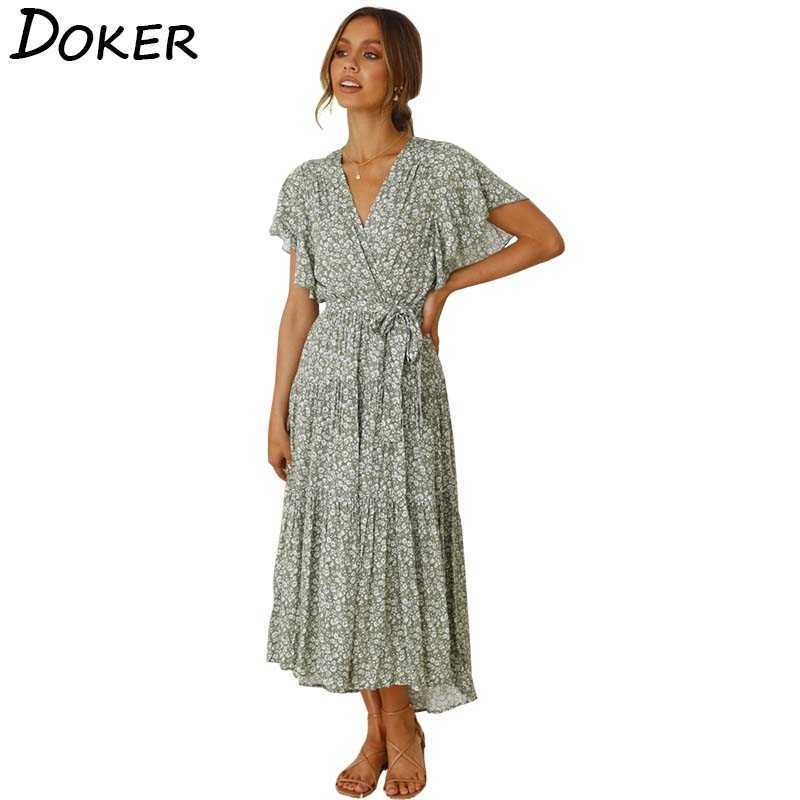 Summer Floral Long Dres Ruffles V Neck Short Sleeve Plus Size Elegant Party Ladies es Casual Boho Beach Midi 210604, Green
Summer Floral Long Dres Ruffles V Neck Short Sleeve Plus Size Elegant Party Ladies es Casual Boho Beach Midi 210604, Green
