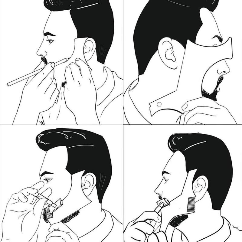 Hair Brushes Men Beard Trim Shaving Shaping Styling Template Comb Men's Double Sided Beards Combs Beauty Tool For Design