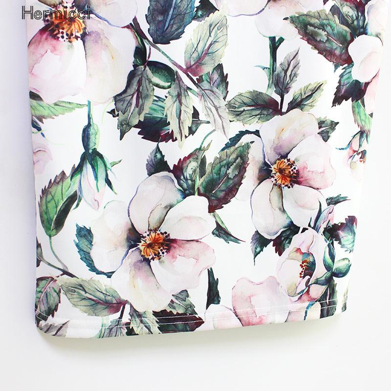Hermicci Summer Style Pencil Skirt Women High Waist Green Skirts Vintage Elegant Bodycon Floral Print Midi Skirt 210306