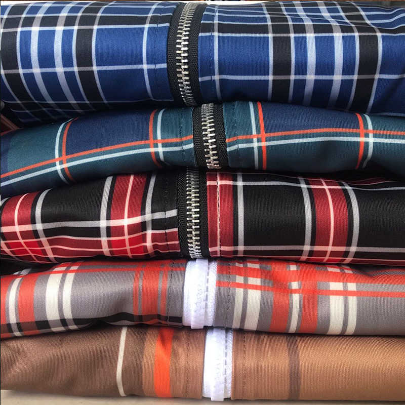 Plaid Men Jackets Casual top Zipper Jacket Sports Wear High quality Sweatshirt Fashion Man High Street Clothing Fast Delivery X0621