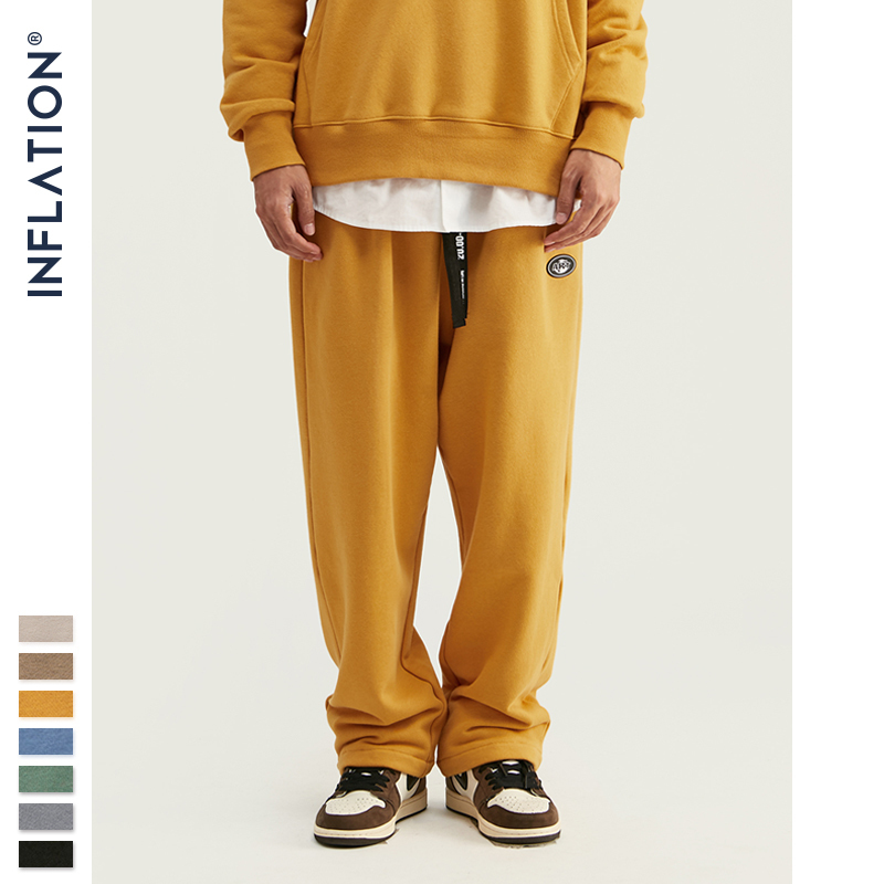 INFLATION Men Tracksuit Fashion Pure Color Sweatshirt Set For Couple Hoodie Suit Woman Comfort Hip Hop Sweatpant Set Men 201210