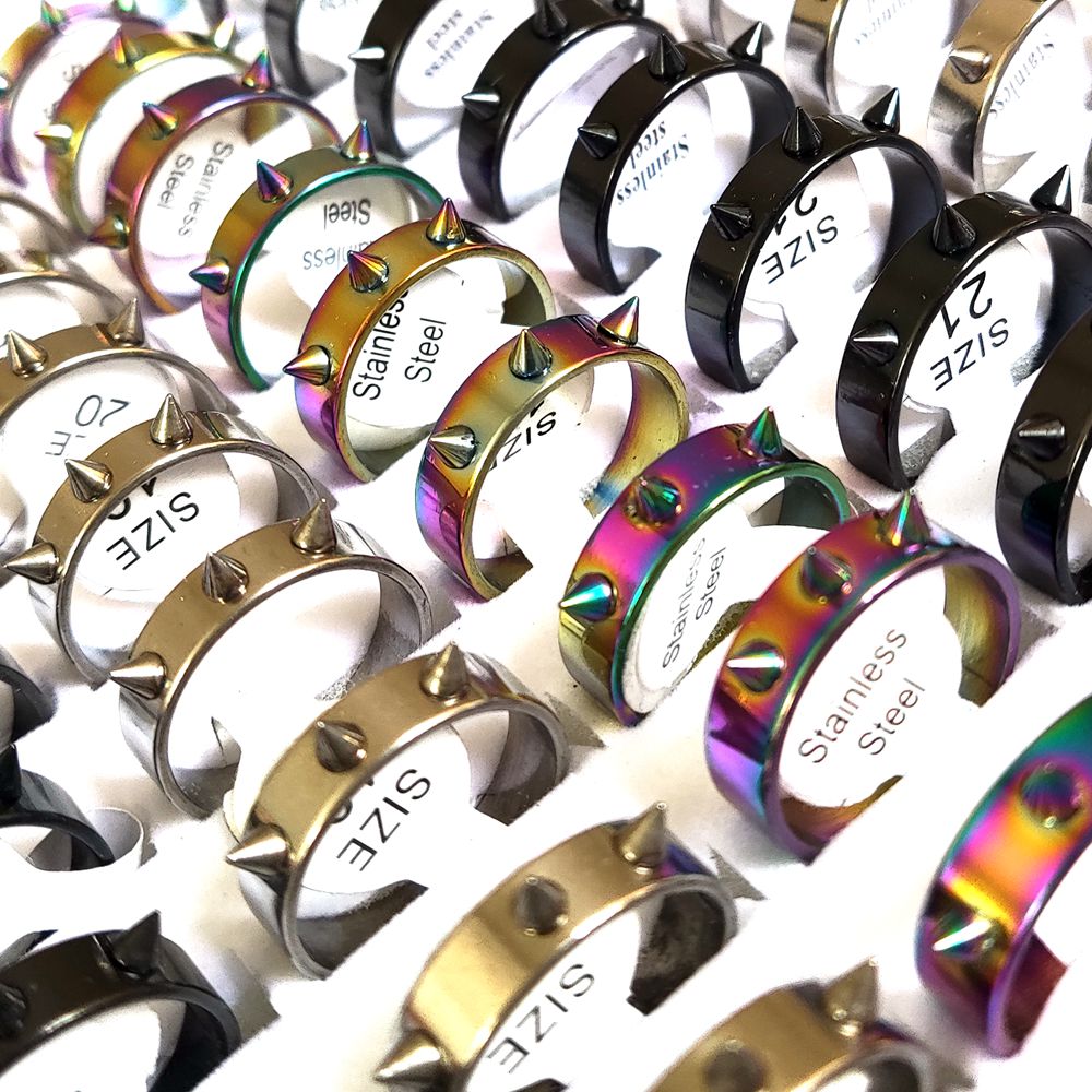 30pcs Hiphop Self-Defense Spikes Stainless Steel Ring 3 Willow Nail Emergency Defense Rings Male and Female Punk Ring Wholesale Jewelry lots
30pcs Hiphop Self-Defense Spikes Stainless Steel Ring 3 Willow Nail Emergency Defense Rings Male and Female Punk Ring Wholesale Jewelry lots