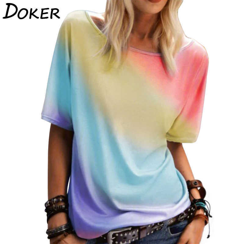 Chemise Femme Rainbow Print Shirt Round Neck Three-color Tie-dye Twill T-shirt Street Style Comfortable Loose Top Women 210604, Yellow
Chemise Femme Rainbow Print Shirt Round Neck Three-color Tie-dye Twill T-shirt Street Style Comfortable Loose Top Women 210604, Yellow